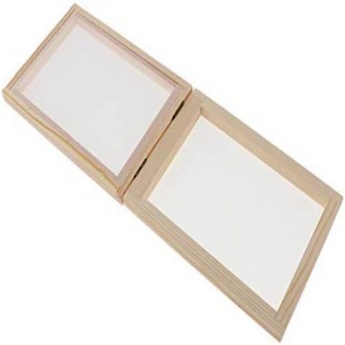 S (5 x 7 x 1 inch) Wooden Paper Making Papermaking Mould Deckle Screen Printing Frame for DIY Pape, 1개, S(18 x 12.5 x 2.5cm)