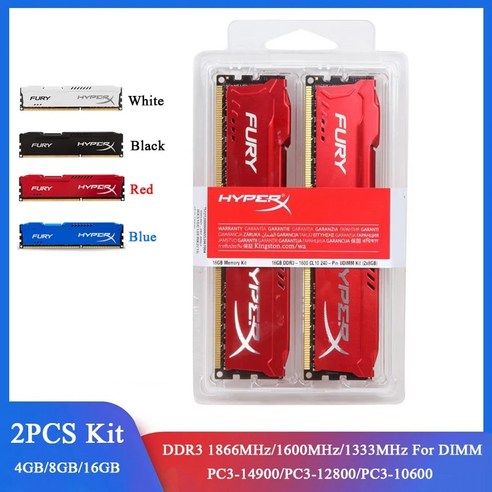 Memoria DDR3 8GB 2x4GB 16GB 2x8GB 키트 RAM 1866MHz 1600MHz 1333MHz 데스크탑 240 핀 15V DIMM PC312800 14900, 16G(2x8GB)1333 Black