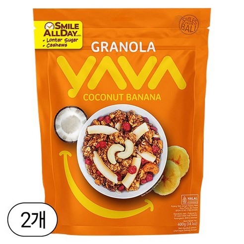 야바 코코넛 바나나 그래놀라, 400g, 2개