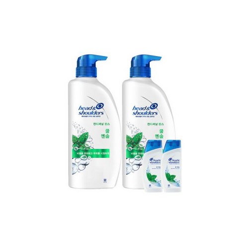 헤드앤숄더 쿨 멘솔 샴푸 850ml 2개 + 미니샴푸 s, 헤드앤숄더 쿨 멘솔 린스 850ml 2개 + 미니샴푸