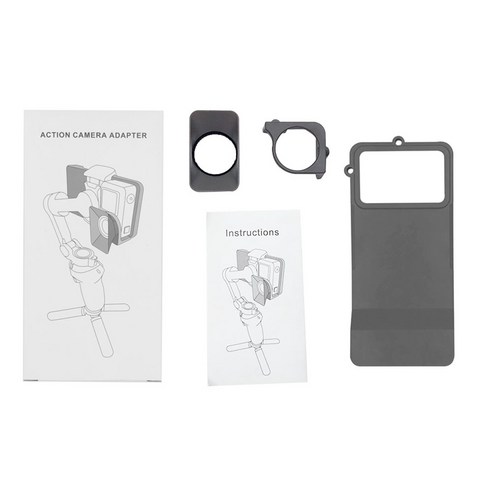 휴대용 핸드 헬드 어댑터 카메라 마운트 홀더 DJI OSMO 모바일 3 to Osmo 액션 카메라 짐벌 안정제 액세서리, 하나, 회색