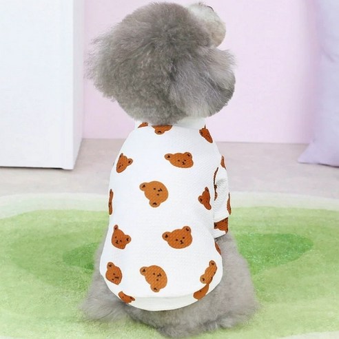 코코스튜디오 고양이 강아지옷 신 곰돌이 티셔츠, 코코 신 곰돌이 티셔츠/아이보리