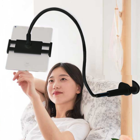 이코노미쿠스 누워서 자바라 침대 핸드폰 거치대 고정대 걸이 받침대, 1개, 올블랙 85