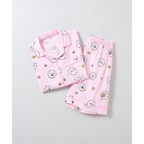 스파오 SPAO 먼작귀 먼가 작고 귀여운 반팔 잠옷(PINK 핑크)_