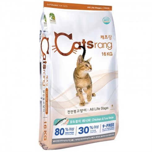 캐츠랑 NEW 전연령 올라이프 고양이 건식사료, 닭 + 참치, 16kg, 1개