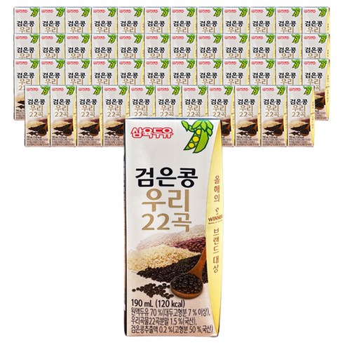 삼육두유 검은콩우리22곡 190ml 48개입, 48팩