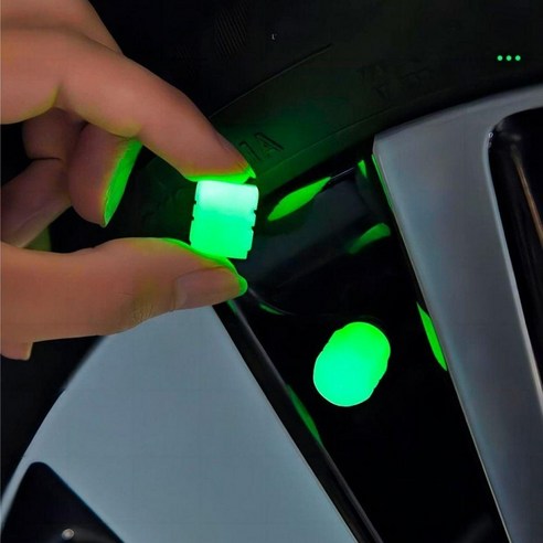 5개 구성 바람마개 커버 휠 에어캡 4p 밸브캡 타이어 야광 뚜껑, 그린