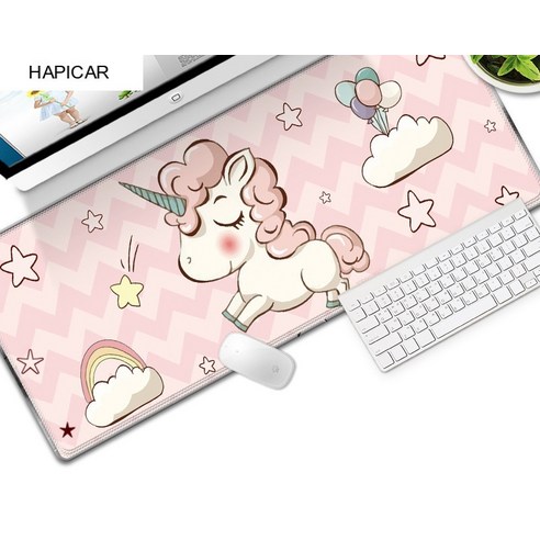 YJQ 귀여운 마우스 패드 Comtuper 데스크 매트 대형 XXL Mousepad Kawaii 게임 Accessoroes 노트북 게이머 키보드 MacBook 방수 Maus 매트, 투명한