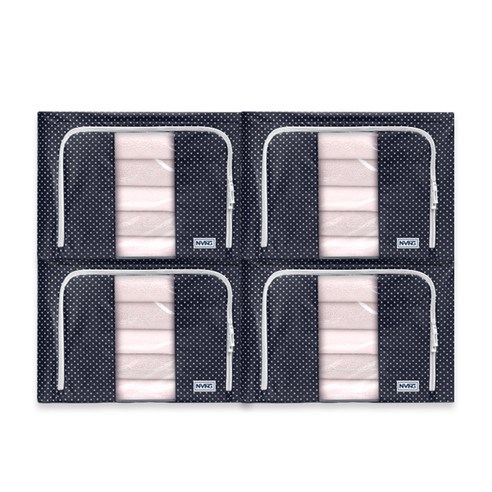 엔빙 미니도트 리빙박스 100L, 네이비, 4개