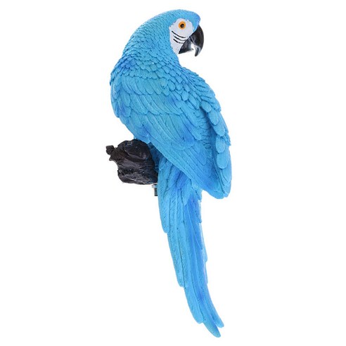 자연에 충실한 수지 앵무새 데스크탑 장식 새 모델 블루 33.5cm 입상, 미니어처