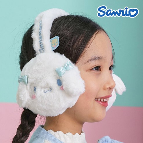 산리오 정품 시나모롤 완구 리본 접이식 귀마개, 겨울철 필수 아이템 시나모롤