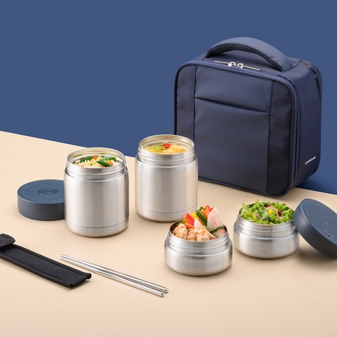 락앤락 리뉴얼 보온보냉 도시락 세트 7P Lock & Lock Lunch Box 7P, 블루, 1개