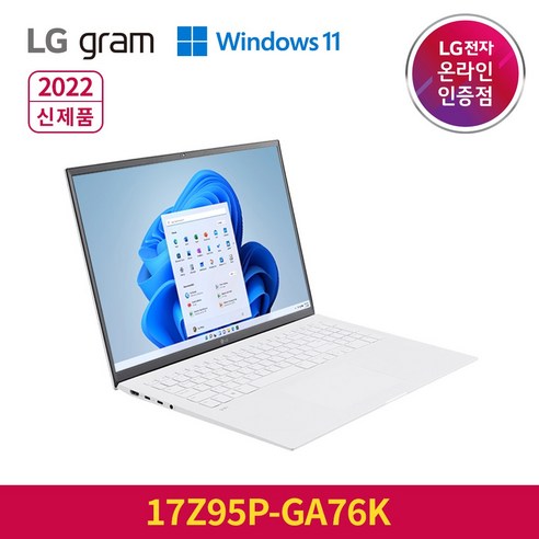 LG전자 그램 17Z95P-GA76K 2022년형, WIN11, 화이트, 512GB, i7, 17Z95P-GX76K, 16GB