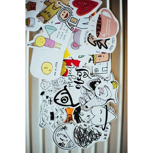 NOTEBOOK: STICKERS/CLASSIC DESIGN/MIX COLOR/DRAWINGS