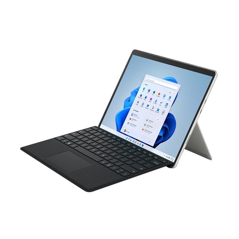 마이크로소프트 2022 Surface Pro8 플래티넘 2in1 13 + 타입커버, 플래티넘(노트북), 블랙(타입커버), 코어i5 11세대, 128GB, 8GB, WIN11 Home, 8PN-00014