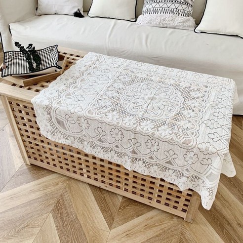레이스 테이블보 플라워 빈티지 식탁보 식탁커버 2p세트 슬림소녀 Tablecloth, 120*120cm, 화이트 2p세트