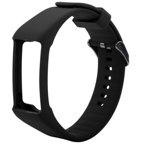 Polar A370 A360용 조정 가능한 스포츠 무료 걸쇠가 있는 부드러운 실리콘 스마트 팔찌 교체용 팔찌 스트랩, 설명, 블랙