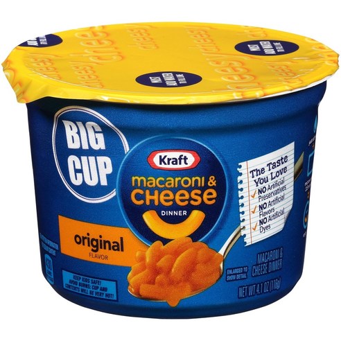 Kraft 글루텐 프리 오리지널 맥 앤 치즈 마카로니 앤 치즈 디너 4개입 팩 53.9g1.9온스 컵, 53.9g, 1) 글루텐 프리 오리지널 체다