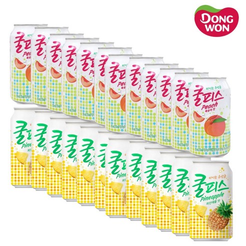 동원 쿨피스 350ml 복숭아맛 12캔+파인애플맛 12캔 총24캔, 24개, 350ml