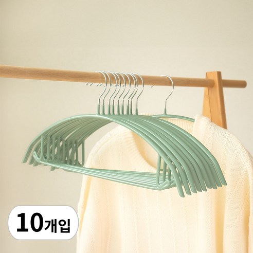 카사비바 주우재 어깨뿔방지 알루미늄 옷걸이, 민트, 10개