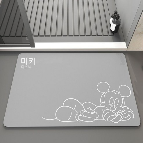 만화 매트 규조토 흡수 욕실 매트 화장실 미끄럼 방지 매트 화장실 입구 규조토 발판, 미키 님 잘 자요. - 별빛.