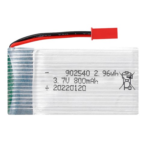 올칩 3.7V 800mAh 드론배터리 에어고 홀리스톤 소형 쿼드콥터 교체용 MJX, 1개, (MJX) 3.7v 800mah(JST)