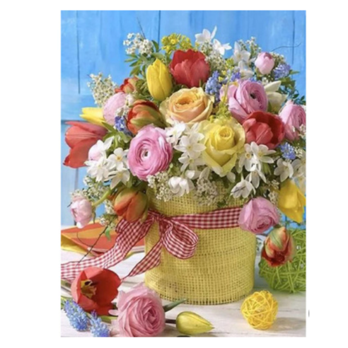 장미 데이지 해바라기 백합 모란 화초 보석십자수 DIY 키트 40*50cm 17종, 010