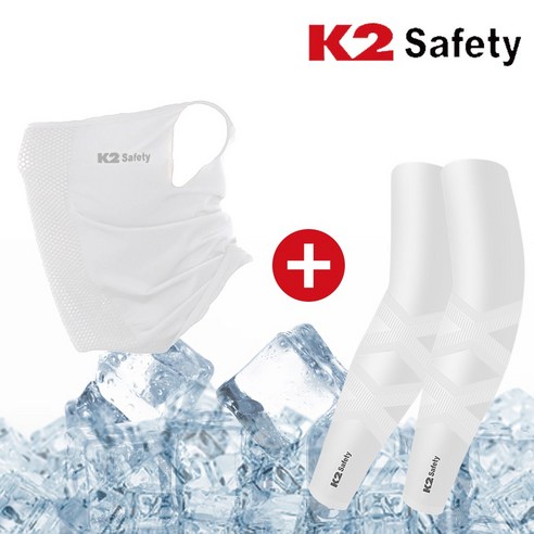 K2 safety 넥마스크 + K2 프로더블X 쿨토시, 1세트, 넥마스크 화이트+쿨토시화이트