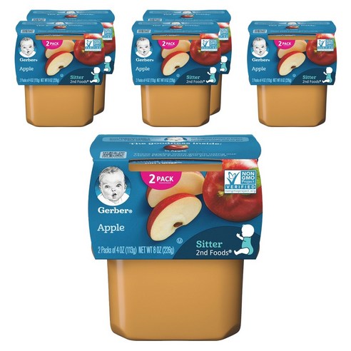거버 어린이 액상 식품 113g 2개입, 사과(Apples), 226g, 6개