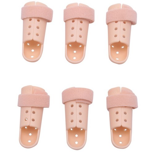 6PCS 손가락 부목 중괄호 플라스틱 손가락 손가락 관절 통증 관절염 골절 통증 보호를위한 지원 보호자 이모 빌라 이져 (0-5), 하나, 보여진 바와 같이