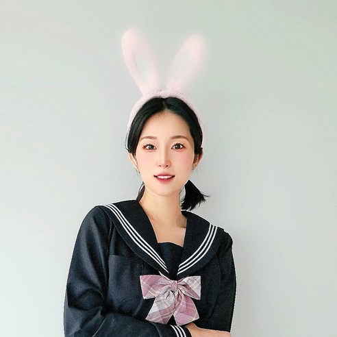 아이엠파티 동물 머리띠 놀이동산 놀이공원 인형 생일 파티 연말 운동회 단체 졸사, 기본토끼 핑크