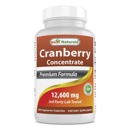 베스트네츄럴스 크랜베리 컨센트레이트 12600mg 베지테리안 캡슐, 180정, 1개