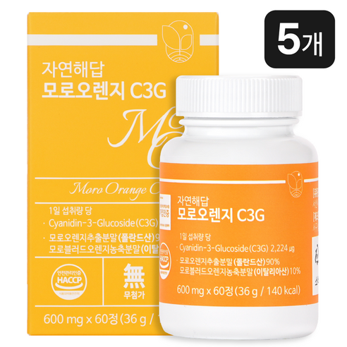 자연해답 모로 오렌지 C3G 모로실, 60정, 5개