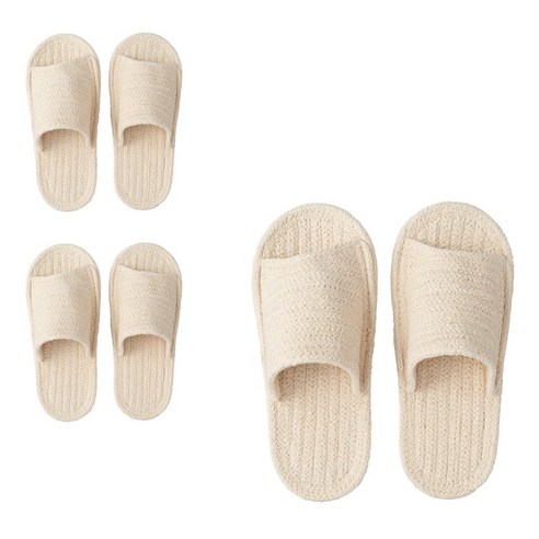 무인양품 MUJI 인도면 혼방 룸 샌들 앞트임 3개 JKA42A0S, 에크루