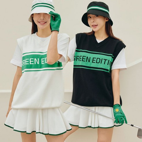 필드를 수놓는 우아함, 아시안케어 오버핏 V넥 골프조끼로 완성하는 스타일 골프니트