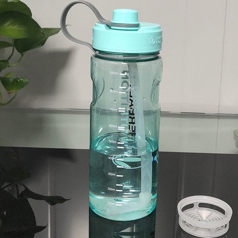 [XIG] 1000ml Herbalife 영양 스포츠 하이킹 물병 피트니스 밀짚 식품 등급 플라스틱 물병, 라이트 그린