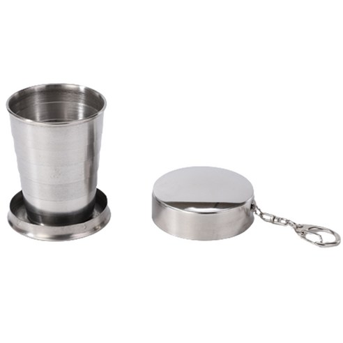 304 스테인리스 접이식 물컵 신축컵 접이식컵 야외여행 휴대용 양치컵, 150ml+150ml