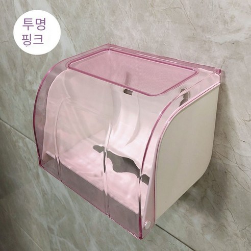 화장실 화장지 랙 종이 상자 비 천공 벽 장착 방수, 핑크 [펀치 없음 \ 펀치] 유니버설 종이 유형