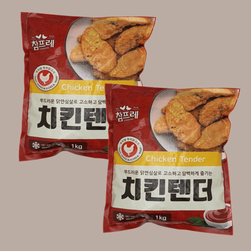 참프레 치킨 텐더 1kg 2개 너겟 업소용 가정용 대용량 식자재 순살, 참프레 치킨텐더 1kg 2개