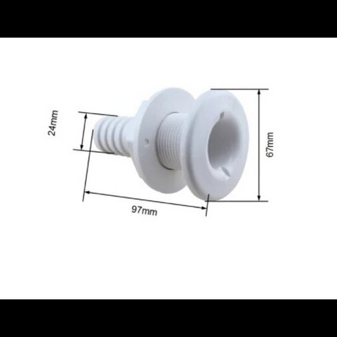 ABS 플라스틱 흰색 스루 선체 5/8 인치 3/4 1 1-1/4 1-1/2 피팅 2 보트 요트, [01] 42mm