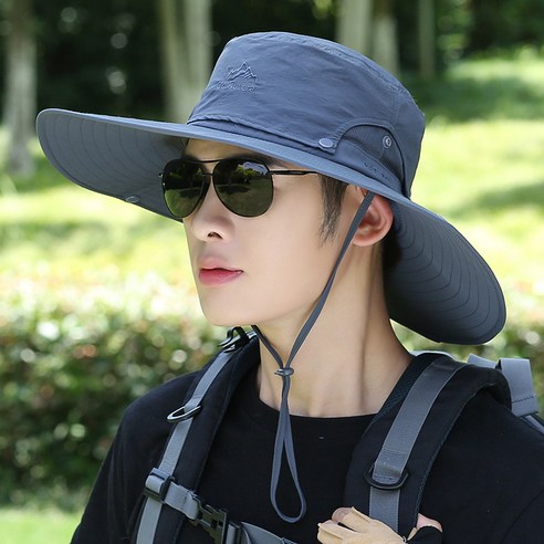 DFMEI 봄여름 프리미엄 벙거지 남 자외선 차단 대야모자 야외 등산 모자 래쉬가드 워터프루프, DFMEI 짙은 회색