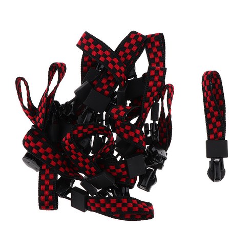 Ursmart 20pcs 금속 지퍼 풀러 웨빙 코드 지퍼 슬라이더/지퍼 풀러 지퍼 버클 DIY 재봉 액세서리, 블랙 레드, 폴리 에스터 금속