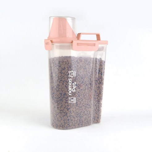 나마스펫 애견 밀폐 사료 보관통 2.5L, 핑크, 1개