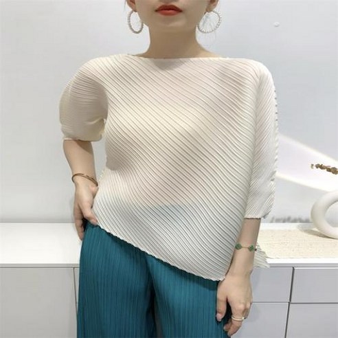 이세이플리츠 주름치마 여름 2023 여성 레귤러 접이식 플리츠 편안한 단색 우아한 미적 의류