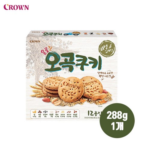크라운 옹골진 오곡쿠키, 288g, 1개