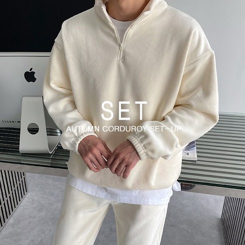 루즈한 핏의 기모 츄리닝세트