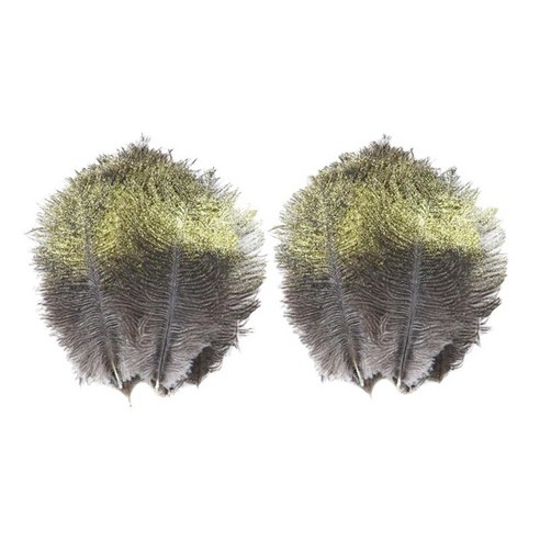 12Pcs 타조 깃털 6-8 "웨딩 파티 케이크 모자 드림 캐처 꽃병을위한 깃털, 블랙 골드