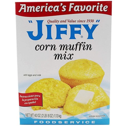 Jiffy 옥수수 머핀 콘브레드 믹스 1.2L 40온스 박스 3팩