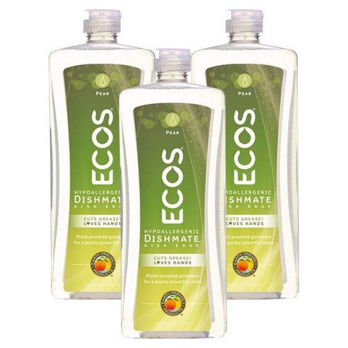 에코스 디쉬메이트 리퀴드 주방세제 배 향, 739ml, 3개
