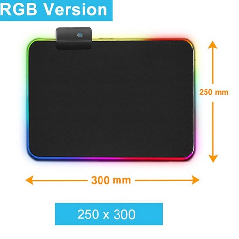 [SW] RGB 마우스 패드 게임용 마우스 패드 게이머 대형 책상 백라이트 매트 컴퓨터 Led 카펫 표면 Mause Ped Xl Deskpad Protector, RGB250x300mm